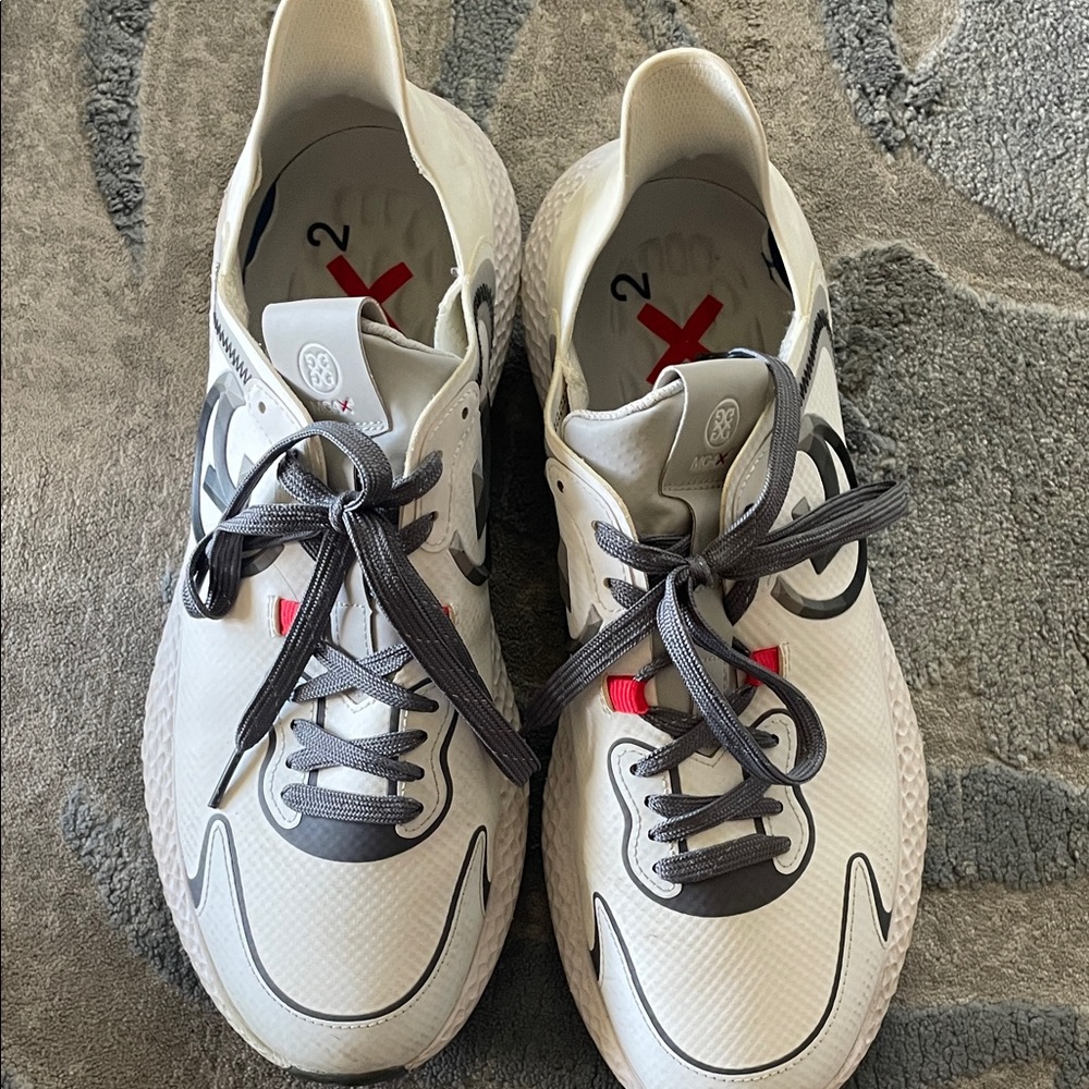 G/FORE White and Black Athletic Sneakers